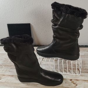 NEW IMAC-TEX Italian‎ Winter Leather Fur Lined Slouchy Boots Size 38 or 7